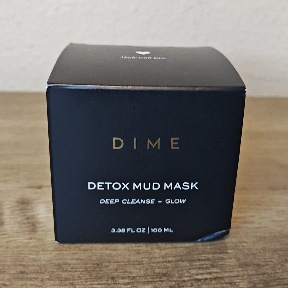 DIME Detox Mud Mask 3.38oz Black Deep Cleanse Glow Vegan Clean Skincare